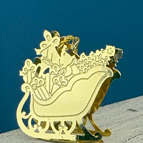 Mini brass holiday ornaments, vintage, new with tags. - Picture 5 of 5